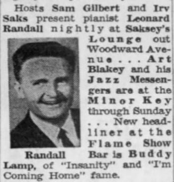 Sakseys Lounge & Restaurant (Sakseys Supperclub, Rampart St) - June 1962 Mention (newer photo)